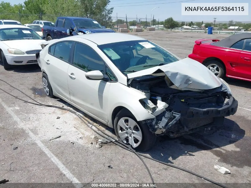 2015 Kia Forte Lx VIN: KNAFK4A65F5364115 Lot: 40068202