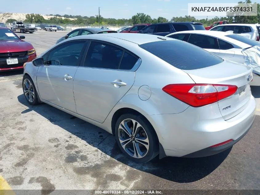 2015 Kia Forte Ex VIN: KNAFZ4A8XF5374331 Lot: 40078334