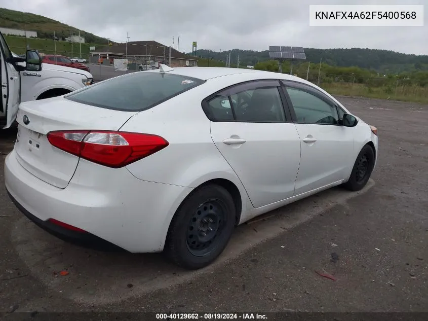 KNAFX4A62F5400568 2015 Kia Forte Lx