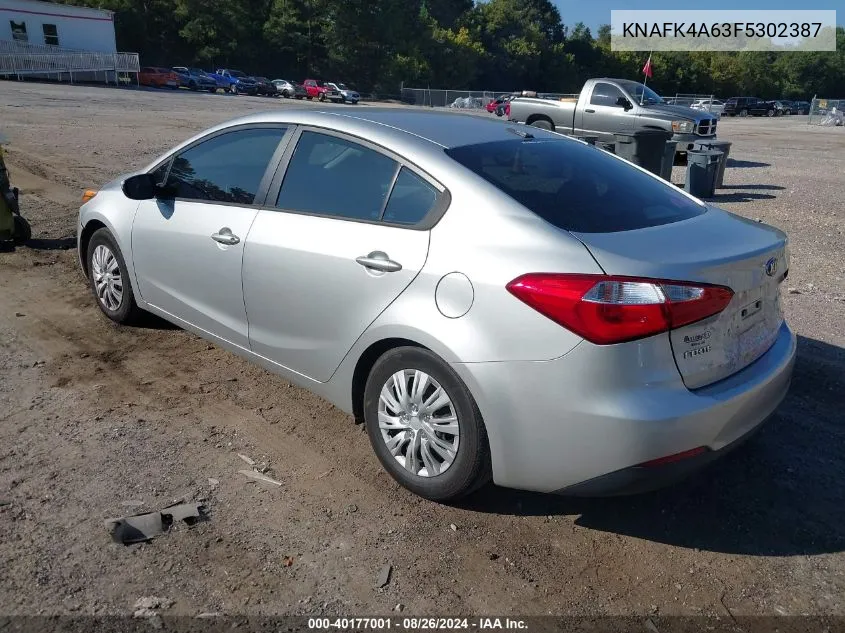 2015 Kia Forte Lx VIN: KNAFK4A63F5302387 Lot: 40177001