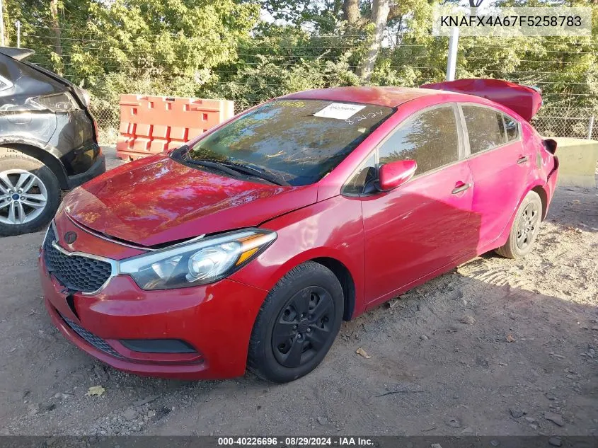 2015 Kia Forte Lx VIN: KNAFX4A67F5258783 Lot: 40226696