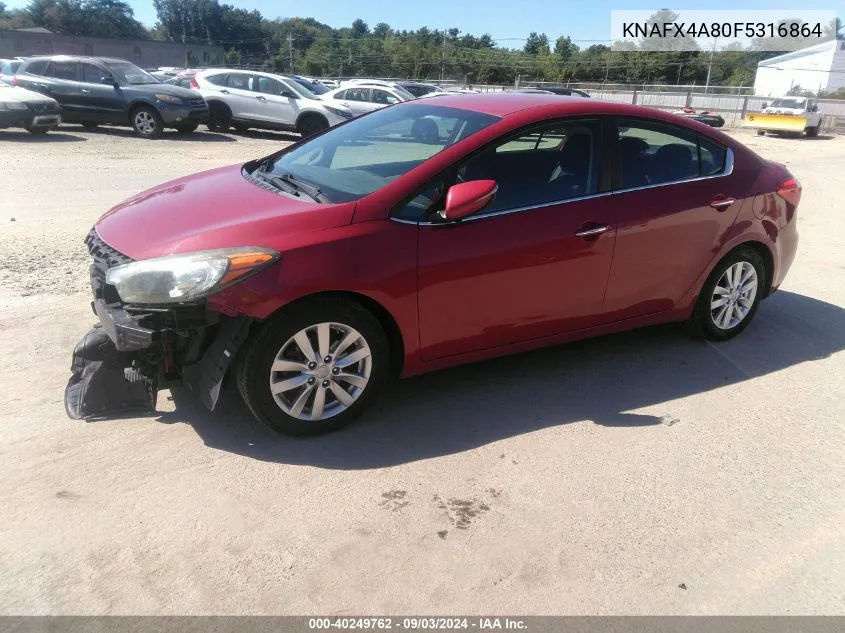 KNAFX4A80F5316864 2015 Kia Forte Ex