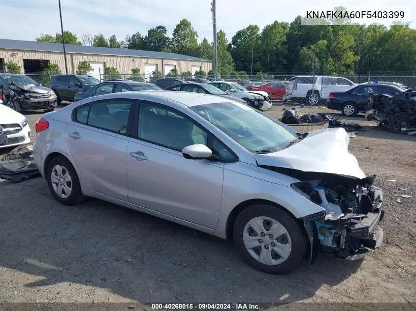 2015 Kia Forte Lx VIN: KNAFK4A60F5403399 Lot: 40268015