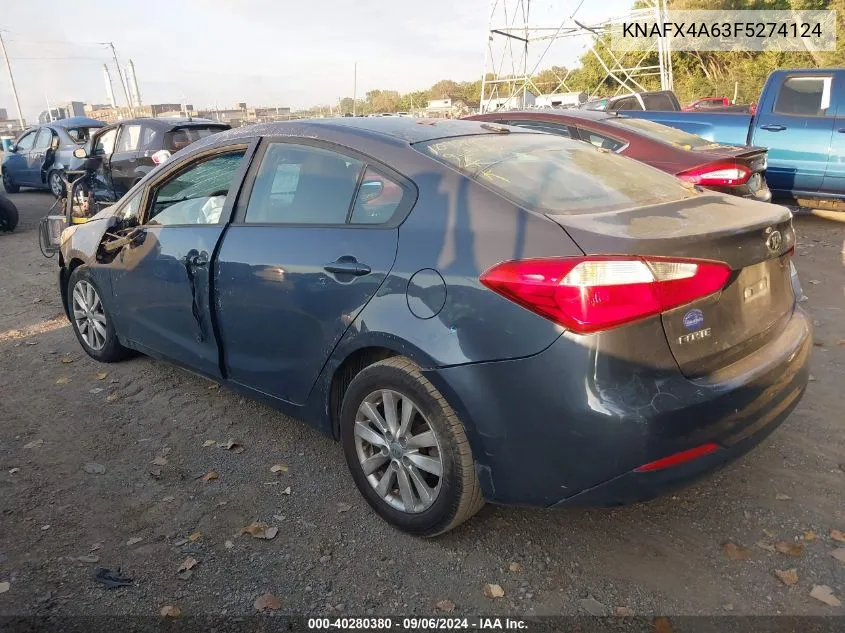 2015 Kia Forte Lx VIN: KNAFX4A63F5274124 Lot: 40280380