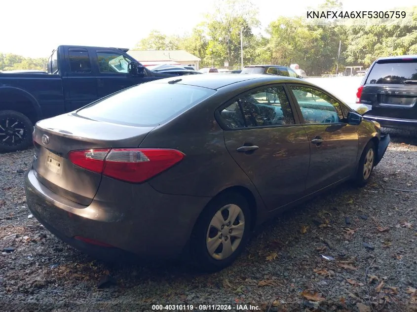 2015 Kia Forte Lx VIN: KNAFX4A6XF5306759 Lot: 40310119