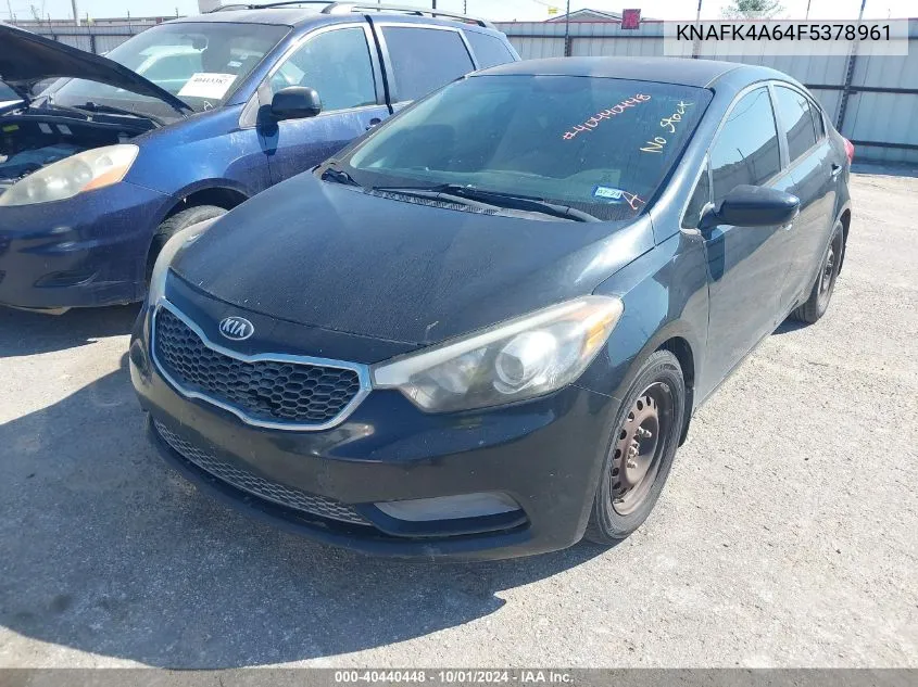 2015 Kia Forte Lx VIN: KNAFK4A64F5378961 Lot: 40440448