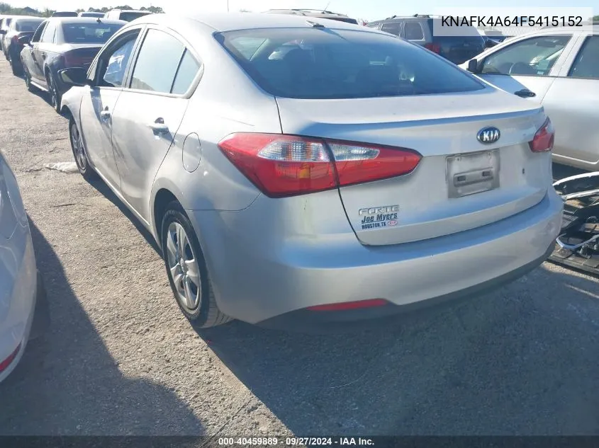 KNAFK4A64F5415152 2015 Kia Forte Lx