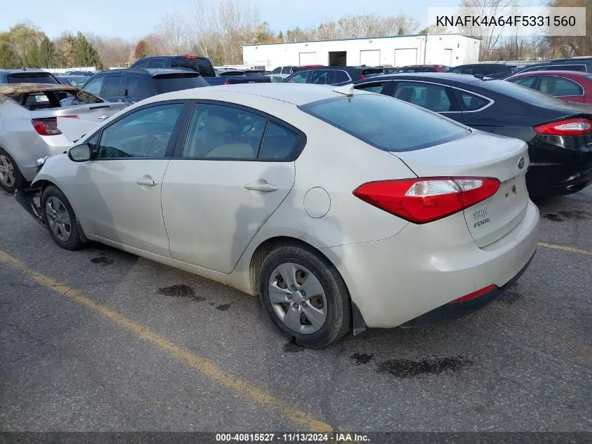 KNAFK4A64F5331560 2015 Kia Forte Lx