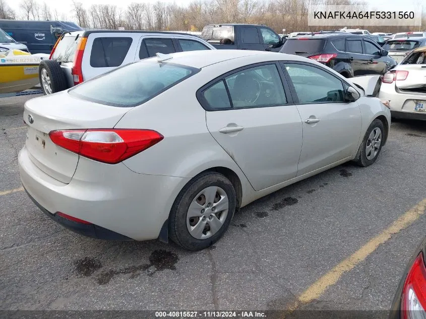 KNAFK4A64F5331560 2015 Kia Forte Lx