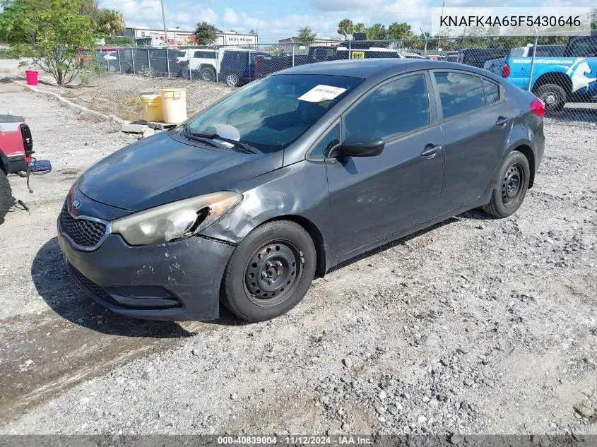 2015 Kia Forte Lx VIN: KNAFK4A65F5430646 Lot: 40839004