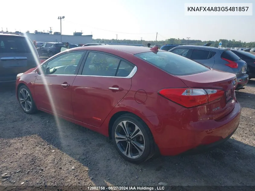 KNAFX4A83G5481857 2016 Kia Forte Ex