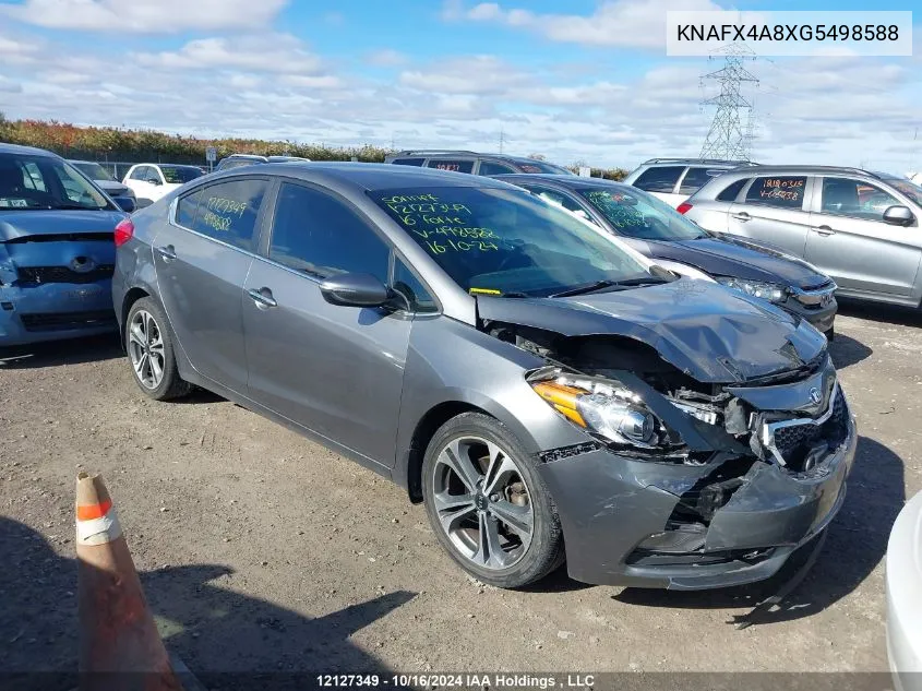 2016 Kia Forte VIN: KNAFX4A8XG5498588 Lot: 12127349