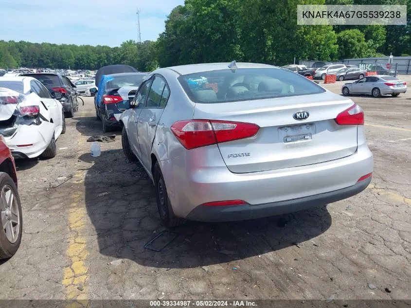 KNAFK4A67G5539238 2016 Kia Forte Lx