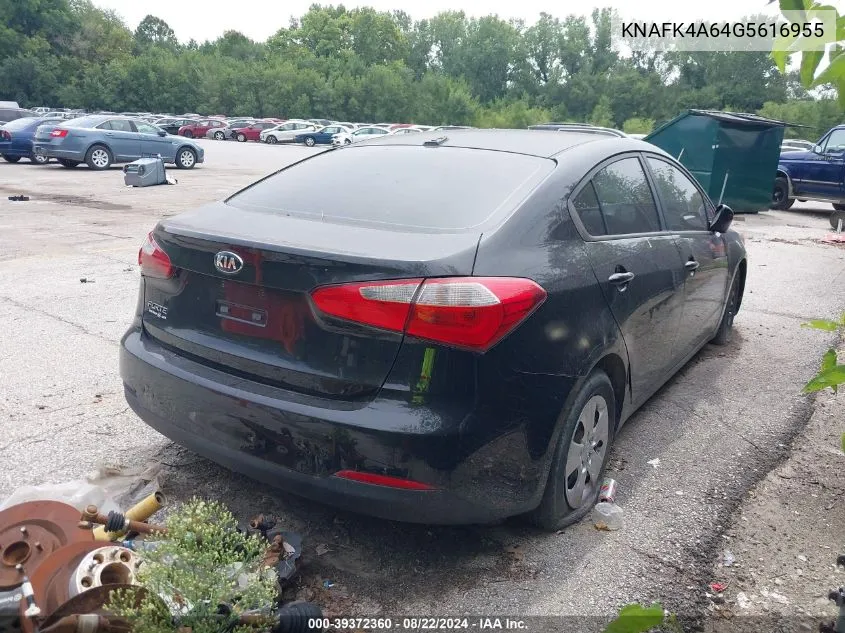 2016 Kia Forte Lx VIN: KNAFK4A64G5616955 Lot: 39372360