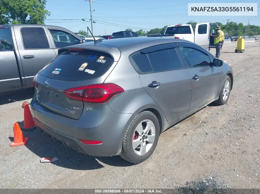 2016 Kia Forte Sx VIN: KNAFZ5A33G5561194 Lot: 39596006