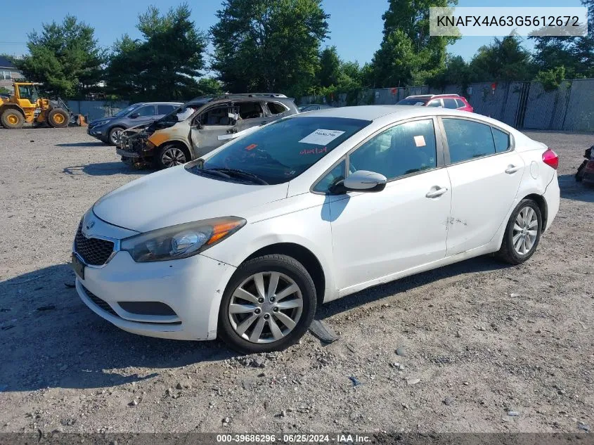 KNAFX4A63G5612672 2016 Kia Forte Lx