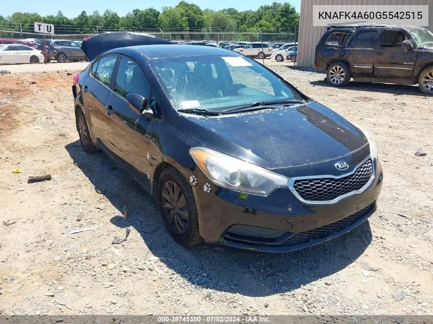 2016 Kia Forte Lx VIN: KNAFK4A60G5542515 Lot: 39745380