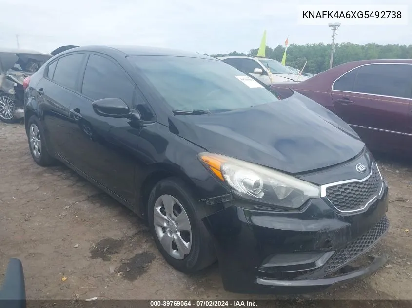 KNAFK4A6XG5492738 2016 Kia Forte Lx