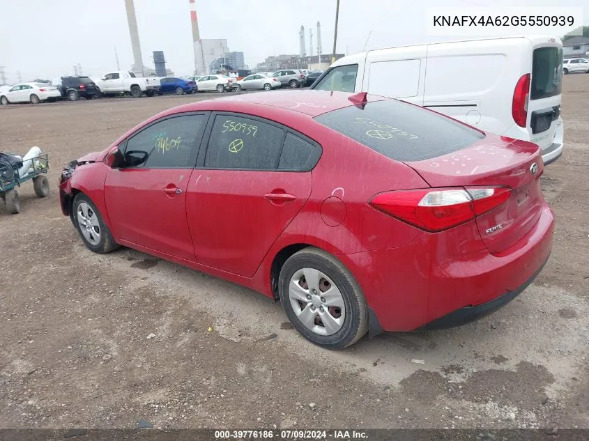 KNAFX4A62G5550939 2016 Kia Forte Lx