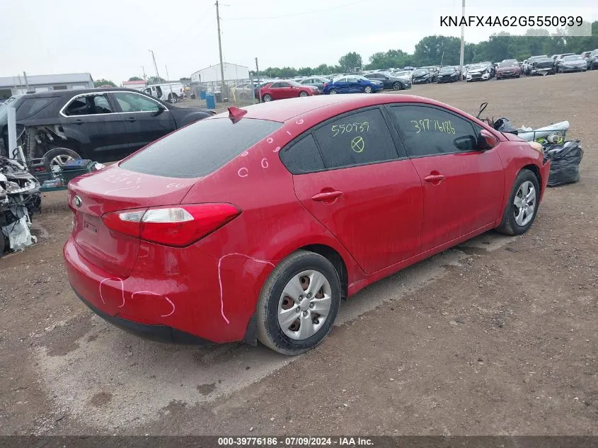 KNAFX4A62G5550939 2016 Kia Forte Lx