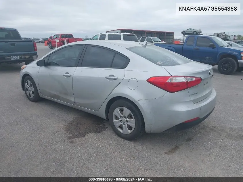 KNAFK4A67G5554368 2016 Kia Forte Lx