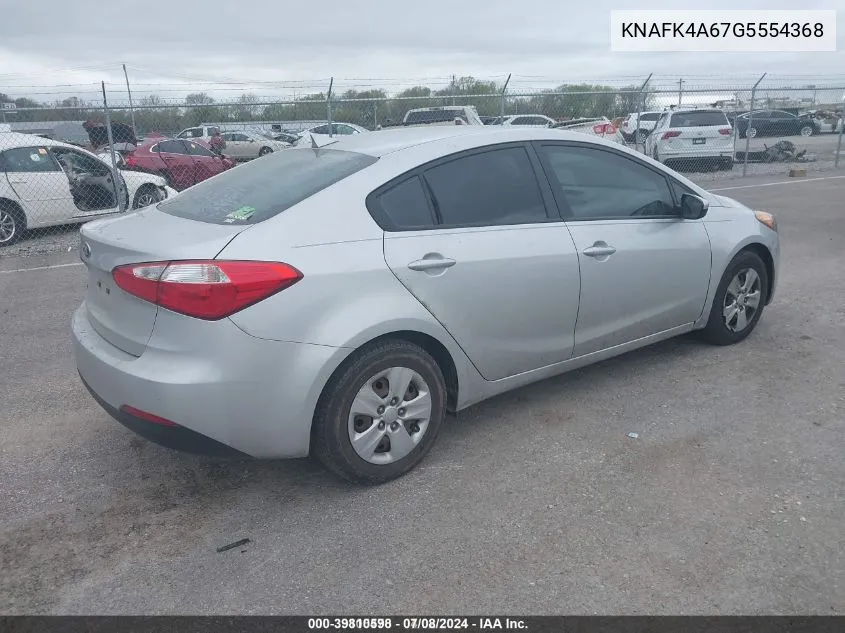 KNAFK4A67G5554368 2016 Kia Forte Lx