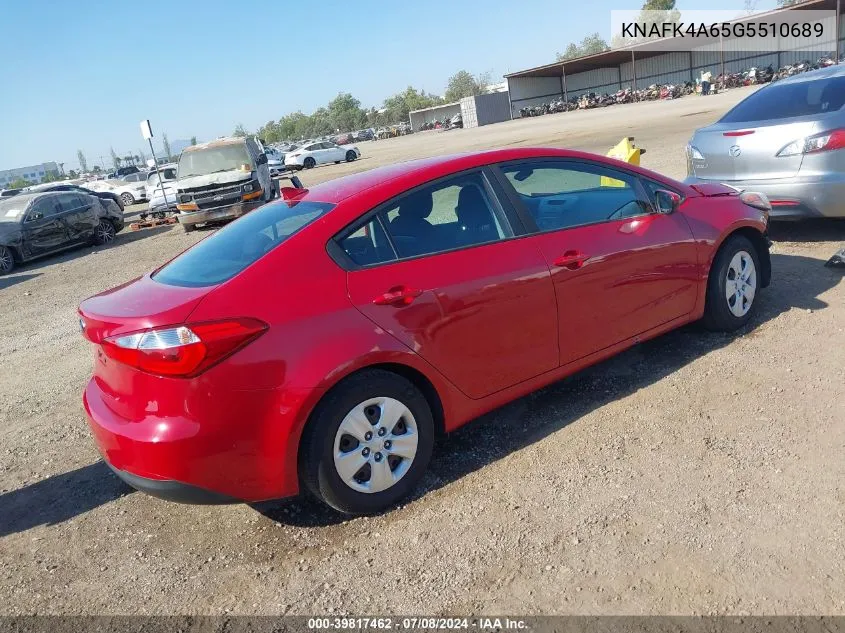 2016 Kia Forte Lx VIN: KNAFK4A65G5510689 Lot: 39817462