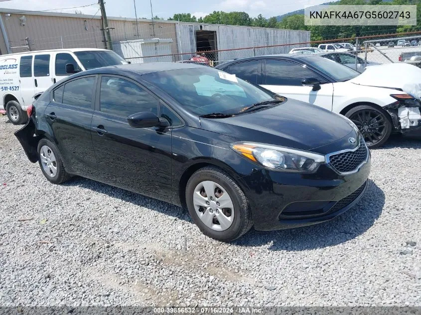 KNAFK4A67G5602743 2016 Kia Forte Lx