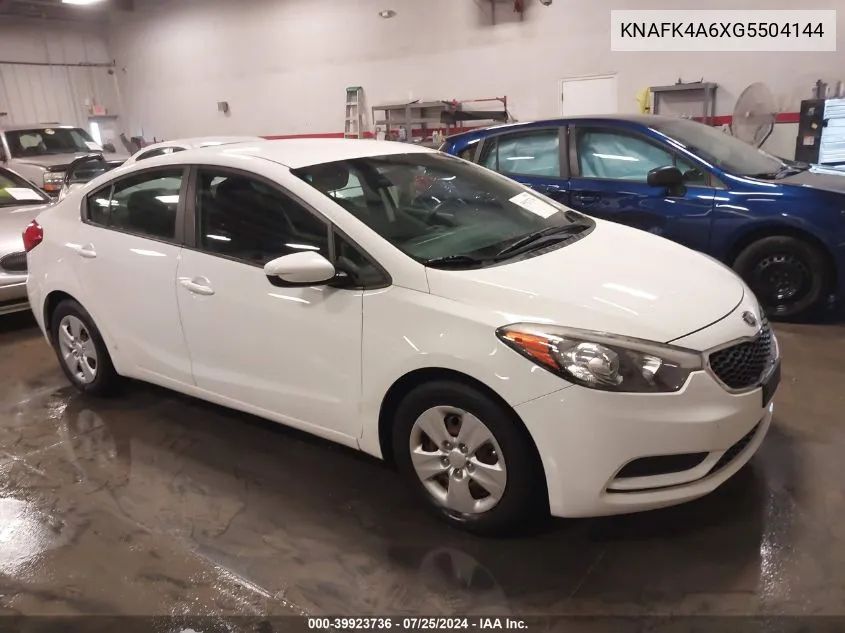 2016 Kia Forte Lx VIN: KNAFK4A6XG5504144 Lot: 39923736