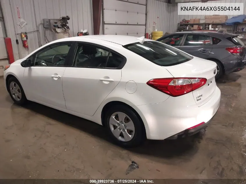 2016 Kia Forte Lx VIN: KNAFK4A6XG5504144 Lot: 39923736