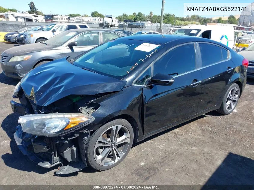 2016 Kia Forte Ex VIN: KNAFZ4A8XG5522141 Lot: 39972274