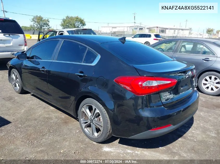 2016 Kia Forte Ex VIN: KNAFZ4A8XG5522141 Lot: 39972274