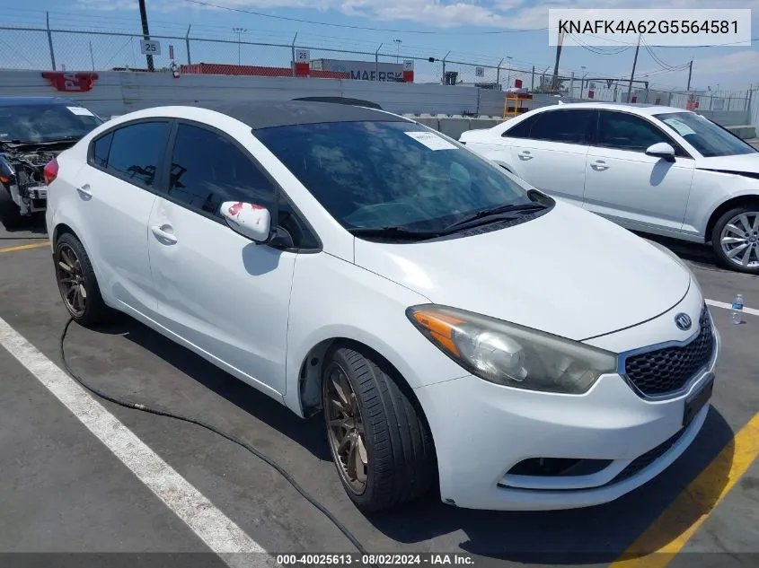 KNAFK4A62G5564581 2016 Kia Forte Lx