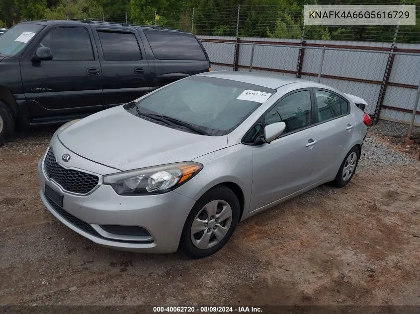 2016 Kia Forte Lx VIN: KNAFK4A66G5616729 Lot: 40062720