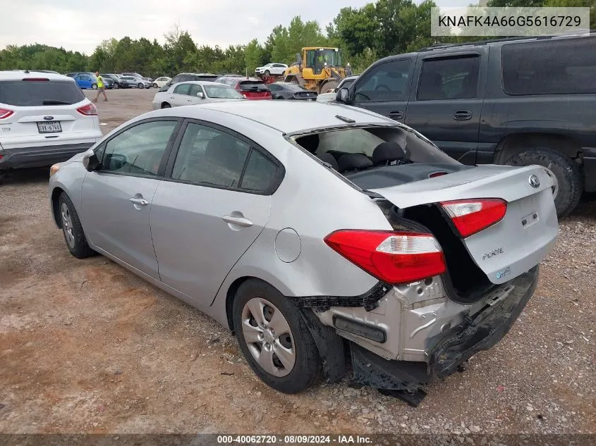 2016 Kia Forte Lx VIN: KNAFK4A66G5616729 Lot: 40062720