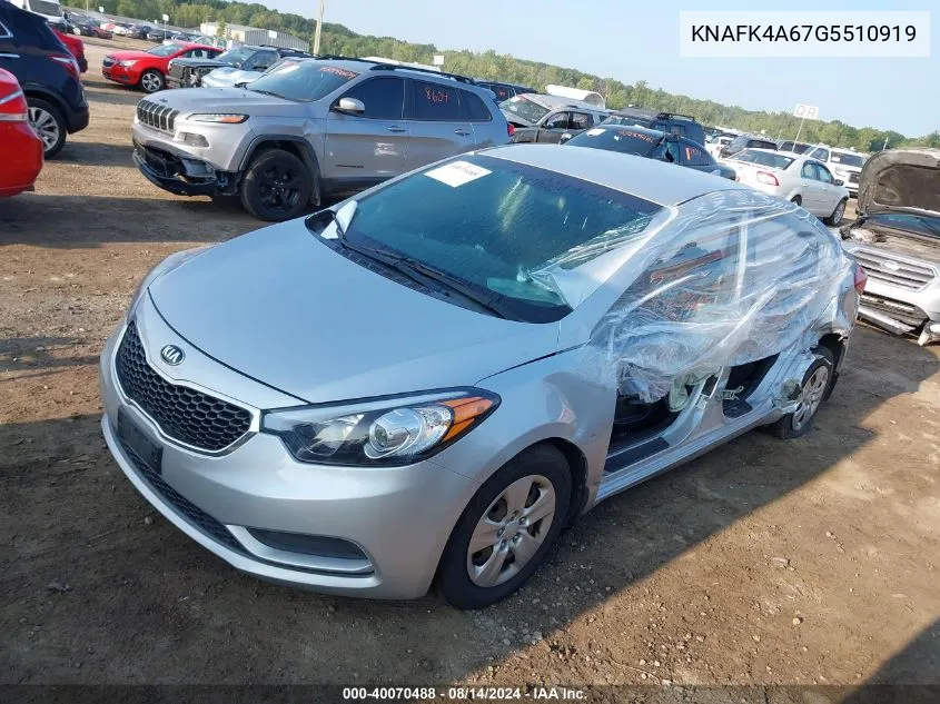 2016 Kia Forte Lx VIN: KNAFK4A67G5510919 Lot: 40070488