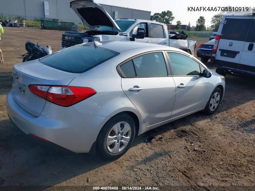 KNAFK4A67G5510919 2016 Kia Forte Lx