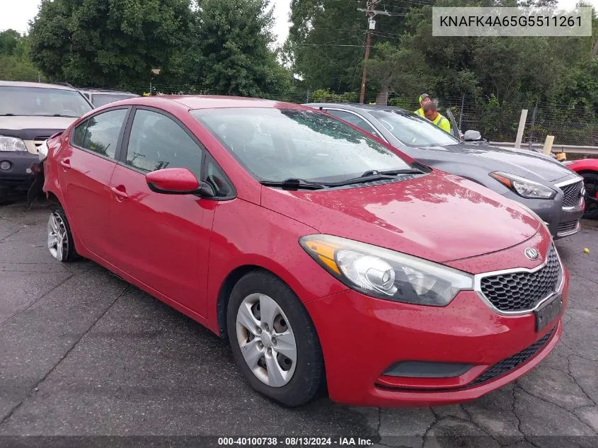 2016 Kia Forte Lx VIN: KNAFK4A65G5511261 Lot: 40100738