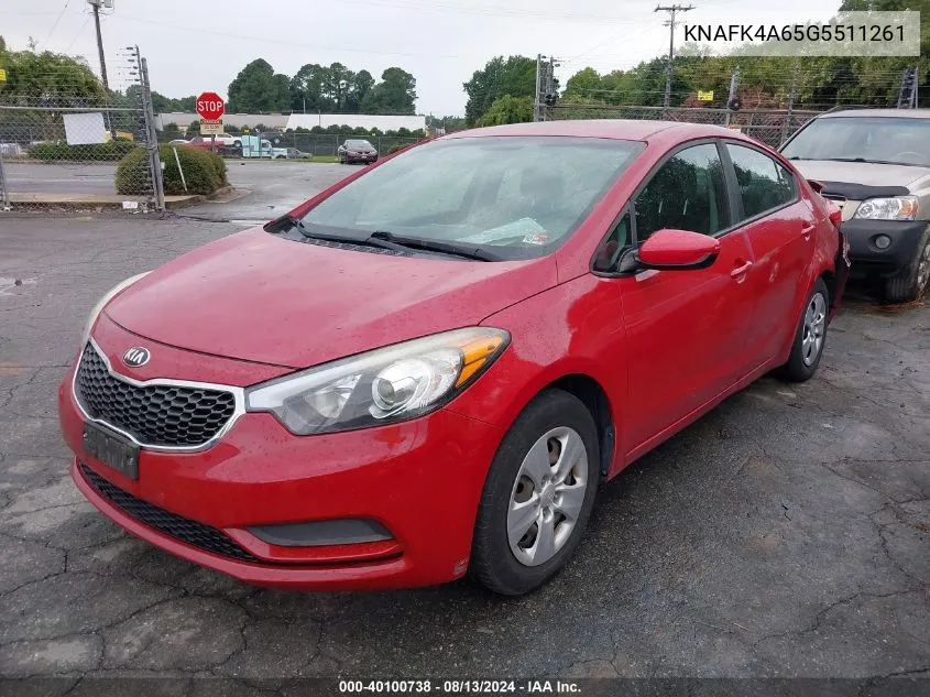 KNAFK4A65G5511261 2016 Kia Forte Lx