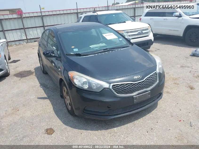 2016 Kia Forte Lx VIN: KNAFK4A64G5495960 Lot: 40149822