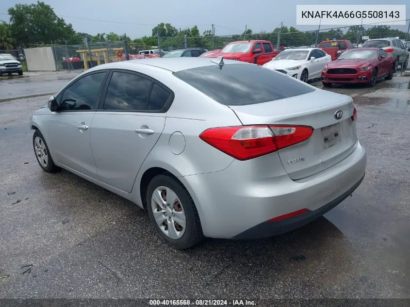 2016 Kia Forte Lx VIN: KNAFK4A66G5508143 Lot: 40165568