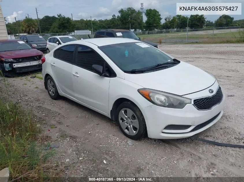 2016 Kia Forte Lx VIN: KNAFK4A63G5575427 Lot: 40187365