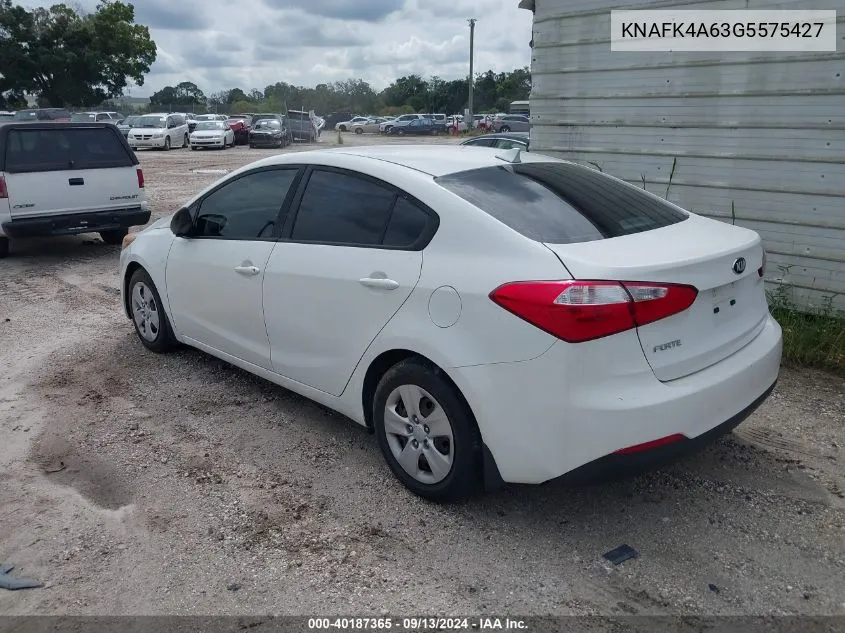 KNAFK4A63G5575427 2016 Kia Forte Lx