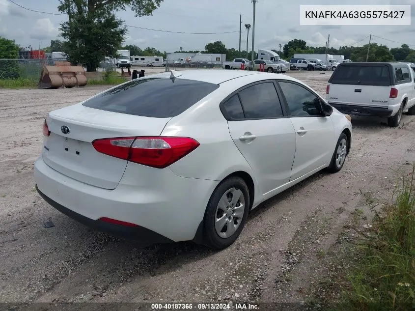 KNAFK4A63G5575427 2016 Kia Forte Lx