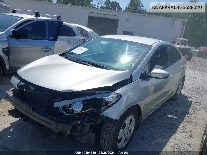 KNAFK4A68G5538020 2016 Kia Forte Lx