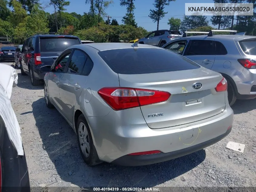 KNAFK4A68G5538020 2016 Kia Forte Lx