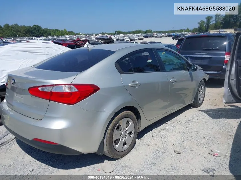 KNAFK4A68G5538020 2016 Kia Forte Lx