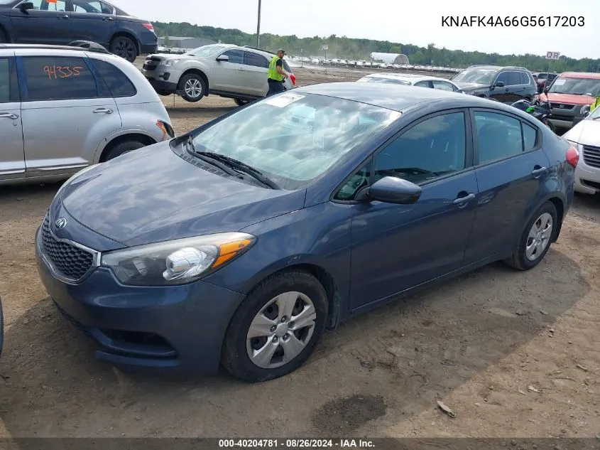 KNAFK4A66G5617203 2016 Kia Forte Lx