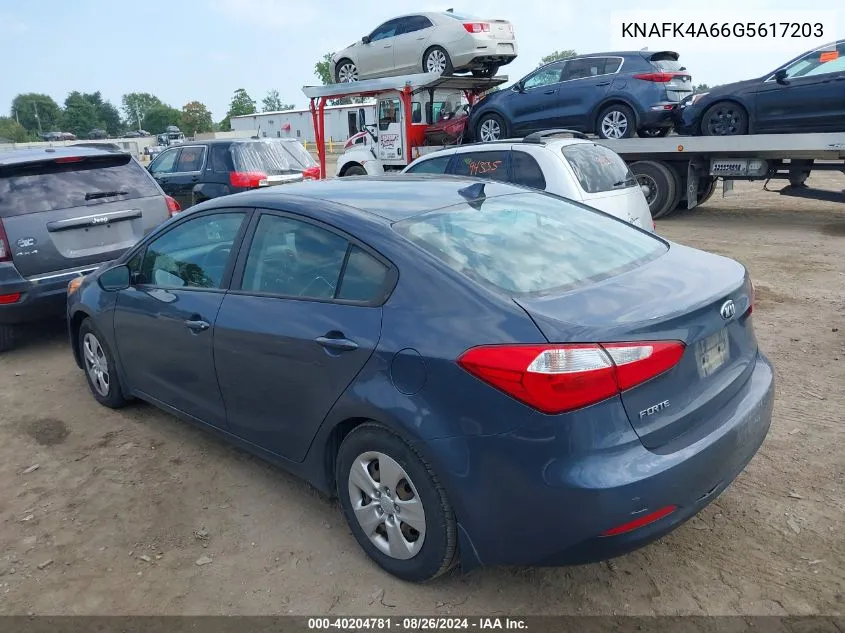 2016 Kia Forte Lx VIN: KNAFK4A66G5617203 Lot: 40204781