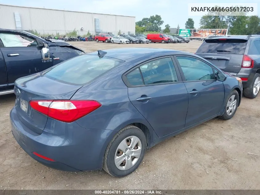 KNAFK4A66G5617203 2016 Kia Forte Lx